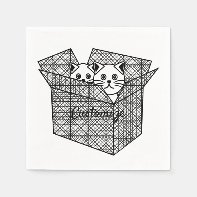 Kittens in a Box Thunder_Cove Napkins (Front)