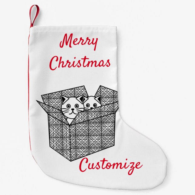 Kittens in a Box Thunder_Cove  Small Christmas Stocking (Front)