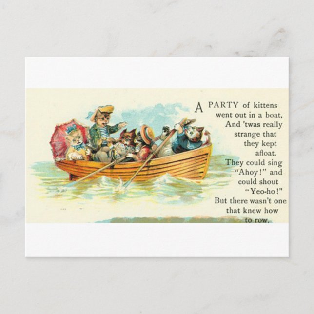 Kittens in a Row Boat Postcard (Front)