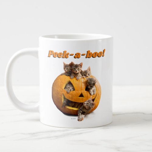 Kittens in Jack_o_Lantern Giant Coffee Mug