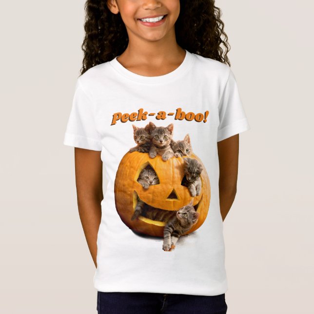 Kittens in Jack-o-Lantern T-Shirt (Front)