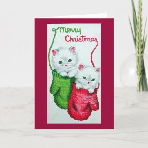 Kittens in Mittens Merry Christmas Holiday Card