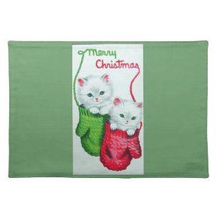 Kittens in Mittens Merry Christmas Placemat