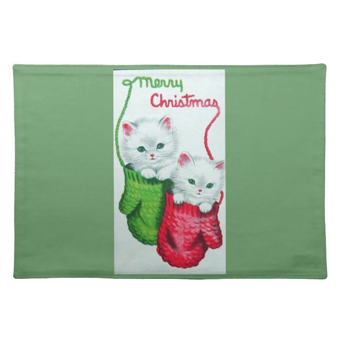 Kittens in Mittens Merry Christmas Placemats