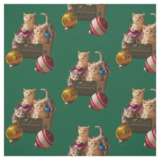 Kittens in Ornament Box Fabric
