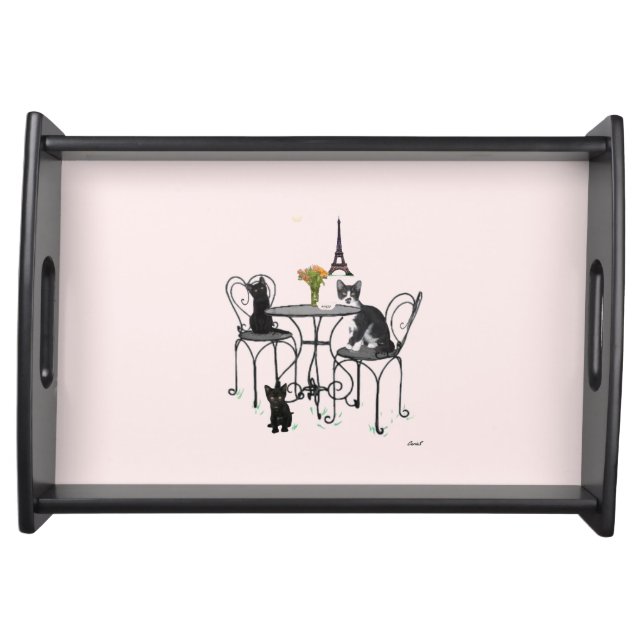 Kittens in Paris Small Serving Tray (Front)