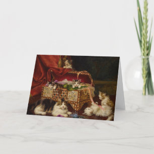 Kittens in Sewing Basket   Jules Leroy Card