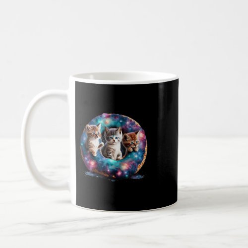 Kittens In Space With Donuts Cute Cat Boys Girls Coffee Mug