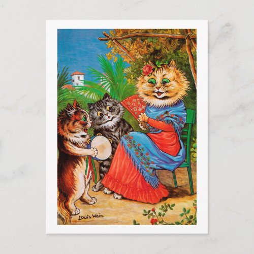Kittens  Lady Louis Wain Postcard