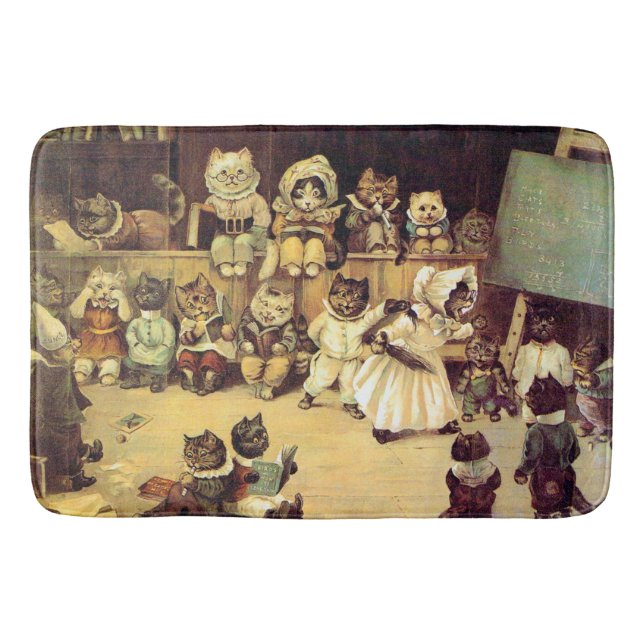 Kittens of a Cat's School, Louis Wain Bathroom Mat (Front)