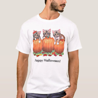 Kittens on Pumpkins for Halloween T-Shirt