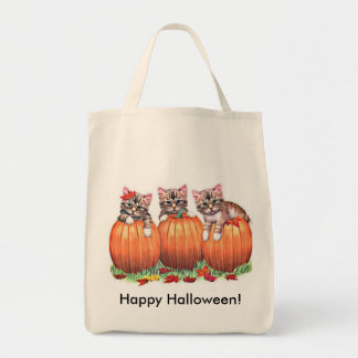 Kittens on Pumpkins for Halloween Tote Bag