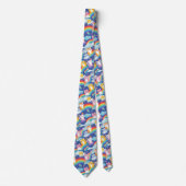 Kittens on Rainbows Over the Top Funny Happy Neck Tie (Front)
