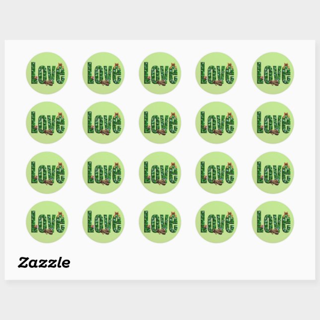 Kittens On The Word Love, Stickers (Sheet)