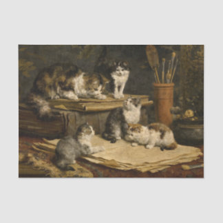 Kittens Painting by Carl Reichert Tissue Paper