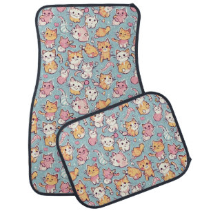 Kittens pattern car floor mat
