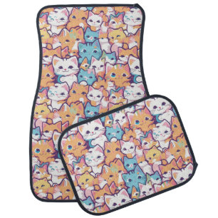 Kittens pattern car floor mat