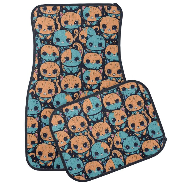 Kittens pattern car floor mat (Set)