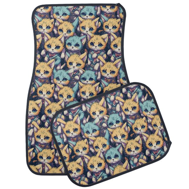 Kittens pattern car floor mat (Set)