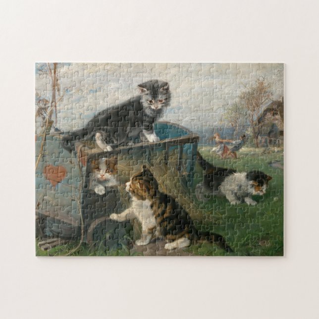 Kittens Playing | Julius Adam the Younger Jigsaw Puzzle (Horizontal)