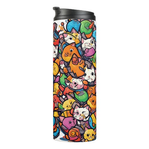 Kittens playing with TNT Thermal Tumbler