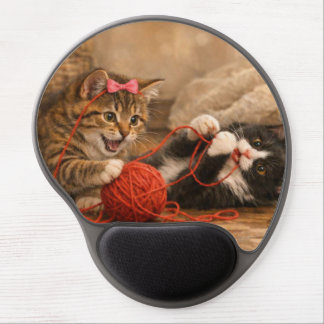 Kittens Playing With Yarn Gel Mousepad