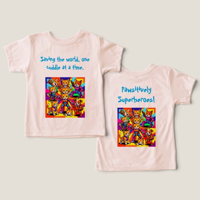 Kittens - Puppies Superheros Toddler T-shirt (Design Front & Back)