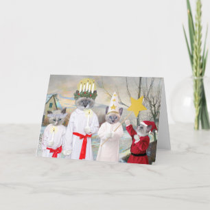 Kittens Santa Lucia Celebration Holiday Card
