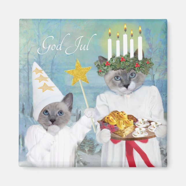 Kittens' Santa Lucia Magnet (Front)