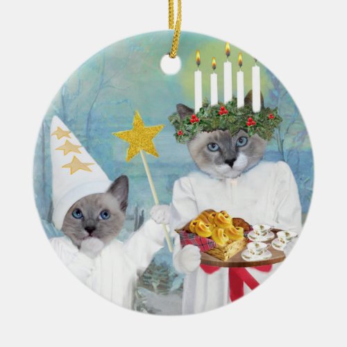 Kittens Santa Lucia Personalized Ornament