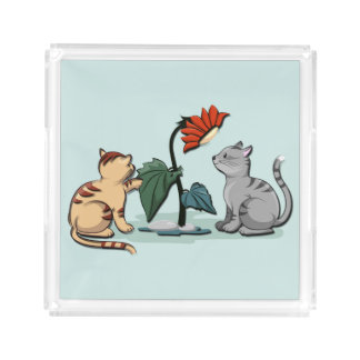 Kittens Summer Delight Flower Game Acrylic Tray