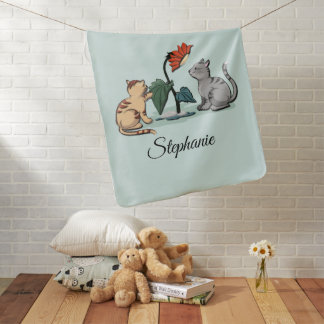 Kittens Summer Delight Flower Game Baby Blanket