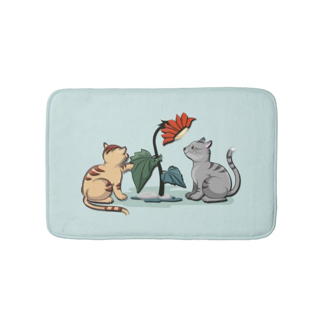 Kittens Summer Delight Flower Game Bath Mat (Front)