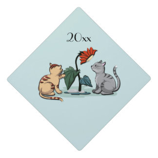 Kittens Summer Delight Flower Game Graduation Cap Topper