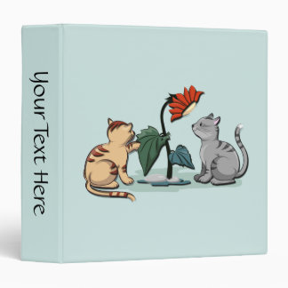 Kittens Summer Delight Seafoam Green 3 Ring Binder