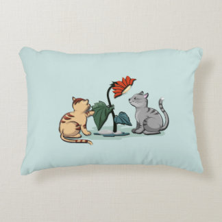 Kittens Summer Delight Seafoam Green Accent Pillow