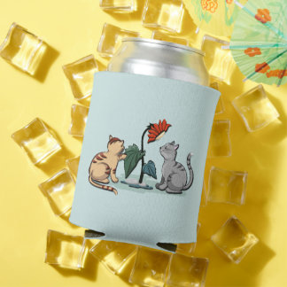 Kittens Summer Delight Seafoam Green Can Cooler