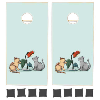 Kittens Summer Delight Seafoam Green Cornhole Set
