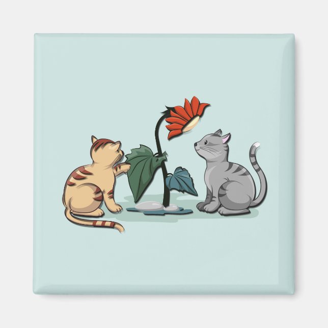 Kittens Summer Delight Seafoam Green Magnet (Front)