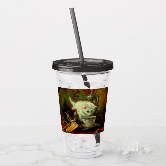 Kittens Tea Party Acrylic Tumbler (Front Ice)