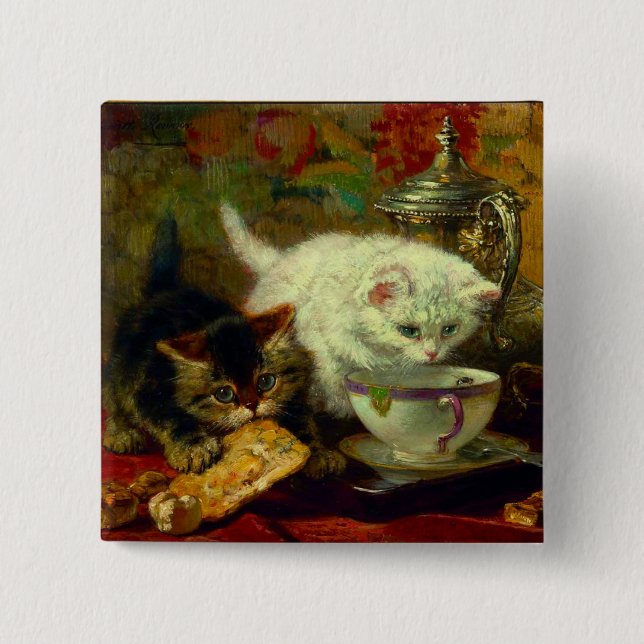 Kittens Tea Party Button (Front)