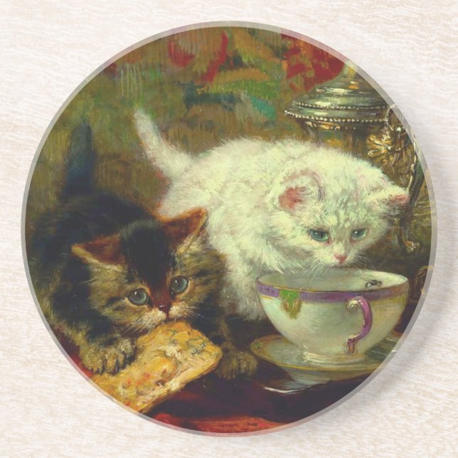 Kittens Tea Party Coaster (Front)