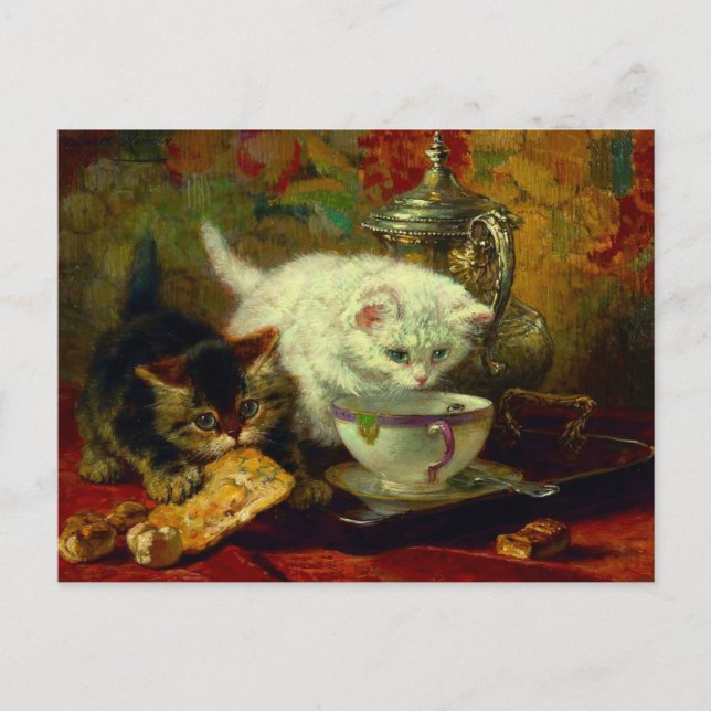 Kittens Tea Party Postcard (Front)