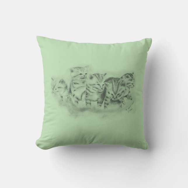 Kittens Throw Pillow (Front)