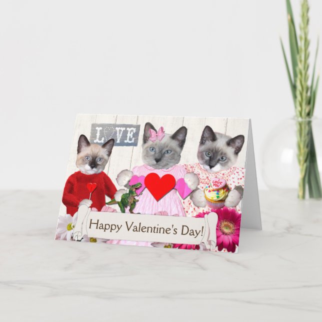 Kittens Valentine's Day Greeting Card (Front)