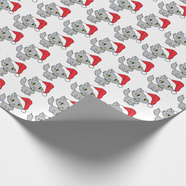 Kittens with Santa Hats Wrapping Paper (Corner)