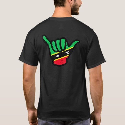 Kittian Style Saint Kitts And Nevis Flag Shaka Sig T_Shirt