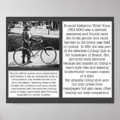 Kittie Knox Bi_racial Cyclist Bicycle Feminist Poster