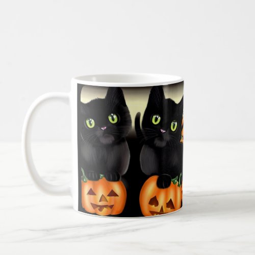 Kitties and Jack_O_Lanterns Coffee Mug