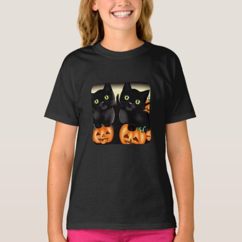 Kitties and Jack_O_Lanterns T_Shirt